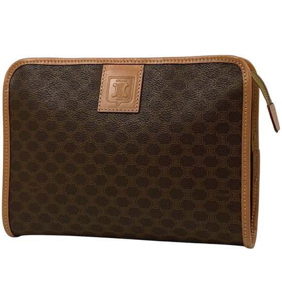 Celine Macadam Shoulder Bag Pouch Canvas Brown - Picture 1 of 5
